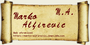 Marko Alfirević vizit kartica